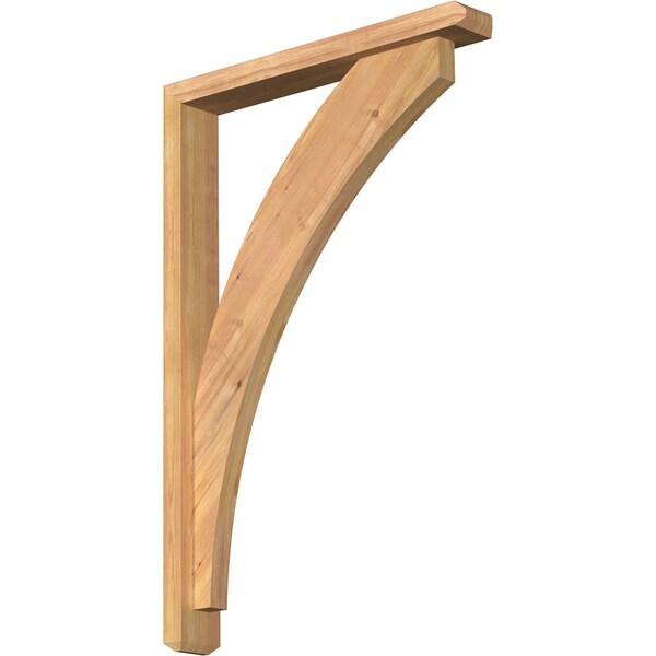 Ekena Millwork Thorton Craftsman Smooth Bracket w/ Offset Brace, Western Red Cedar, 3 1/2"W x 24"D x 36"H BKT0402X24X36THR04SWR - main